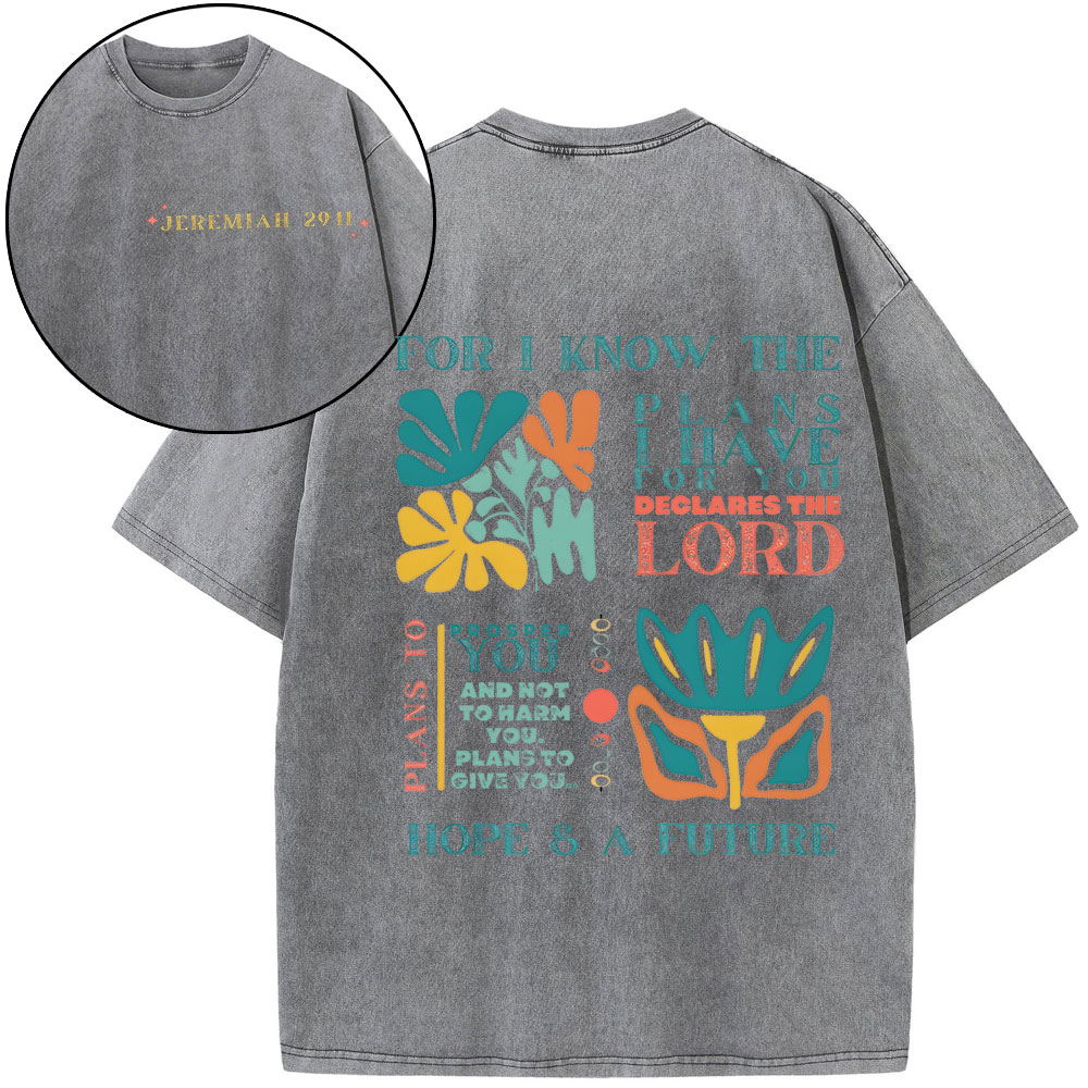 For I Know The Plans Christian Washed T-Shirt