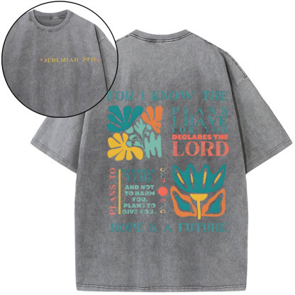 For I Know The Plans Christian Washed T-Shirt