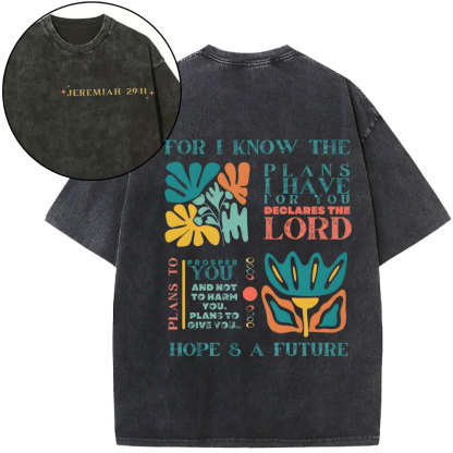 For I Know The Plans Christian Washed T-Shirt
