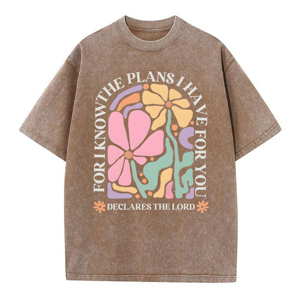 For I Know The Plans I Have For You Christian Washed T-Shirt