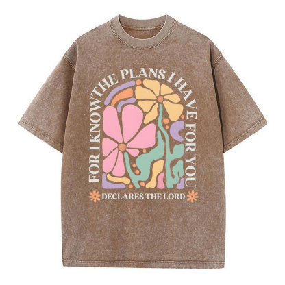 For I Know The Plans I Have For You Christian Washed T-Shirt
