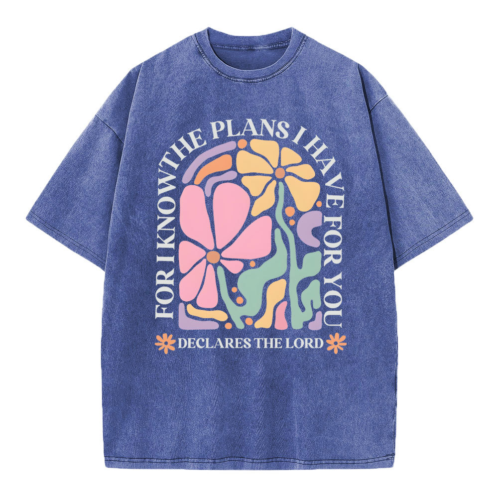 For I Know The Plans I Have For You Christian Washed T-Shirt