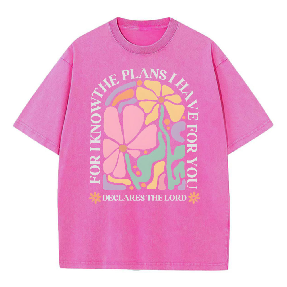 For I Know The Plans I Have For You Christian Washed T-Shirt
