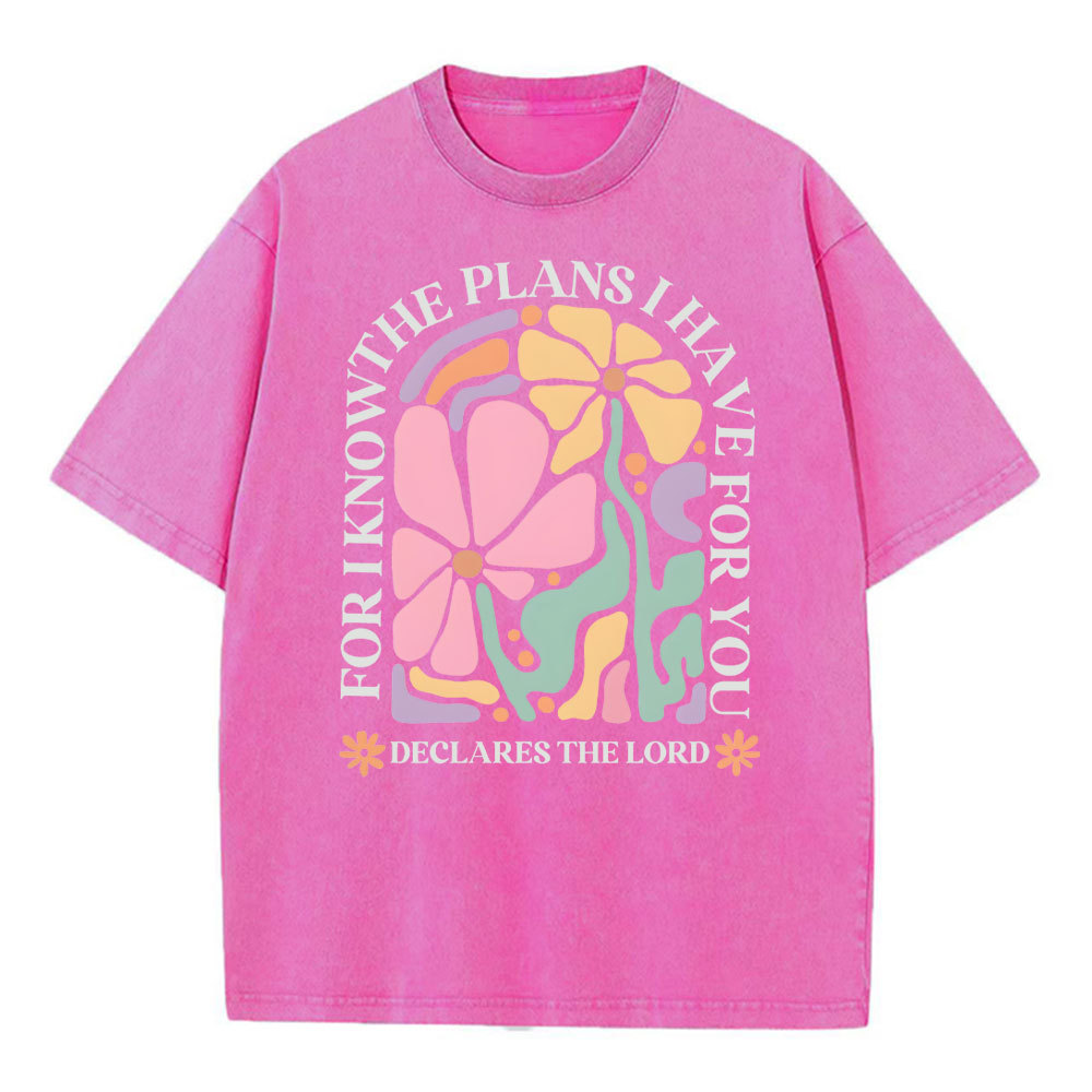 For I Know The Plans I Have For You Christian Washed T-Shirt