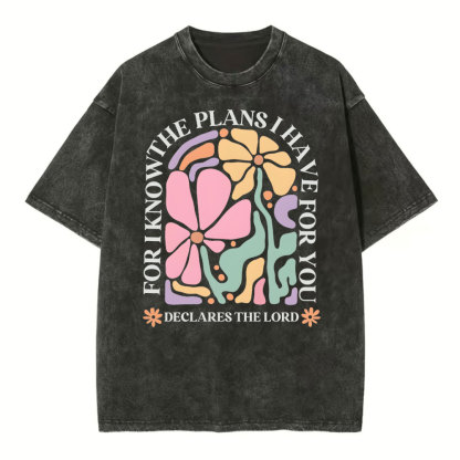 For I Know The Plans I Have For You Christian Washed T-Shirt
