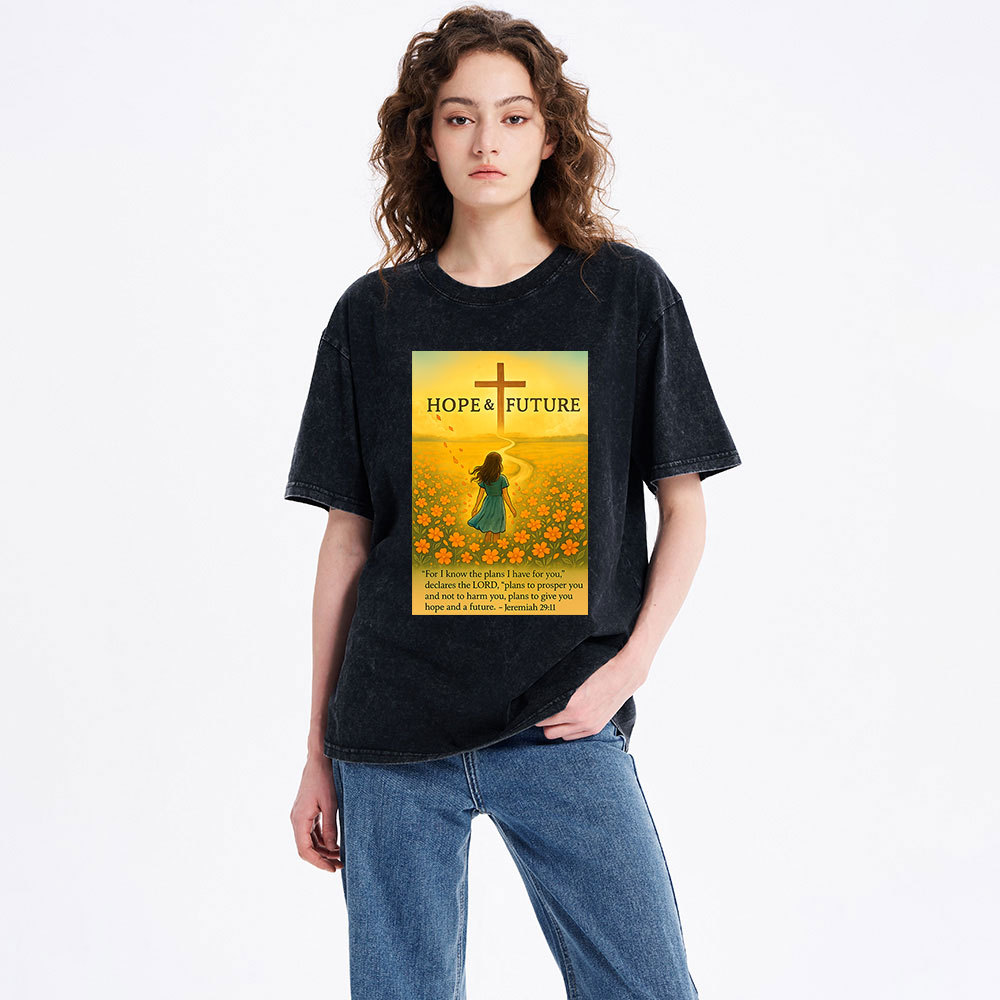 For I Know The Plans I Have For You Christian Washed T-Shirt