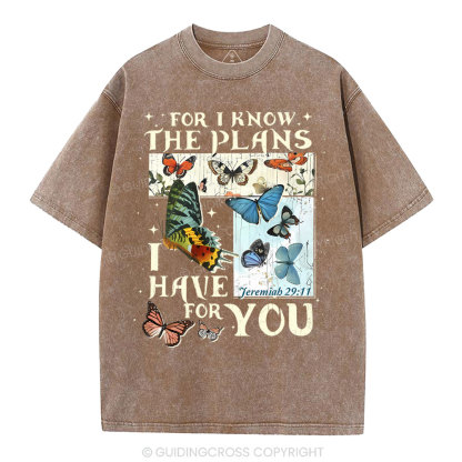 For I Know The Plans I Have For You Christian Washed T-Shirt