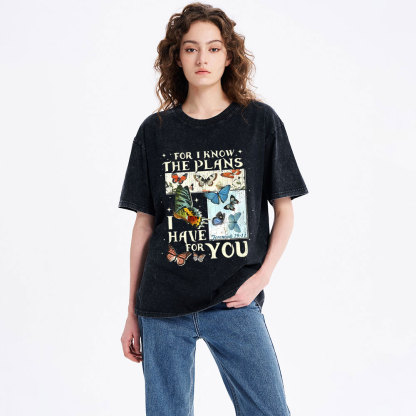 For I Know The Plans I Have For You Christian Washed T-Shirt