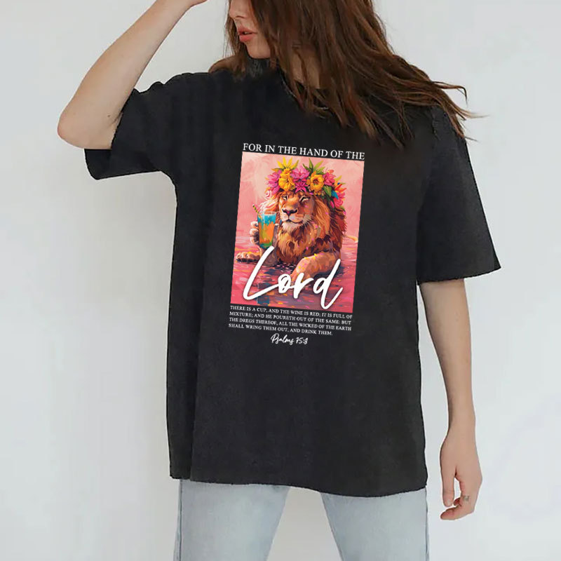 For In The Hand Of The Lord Christian Washed T-shirt
