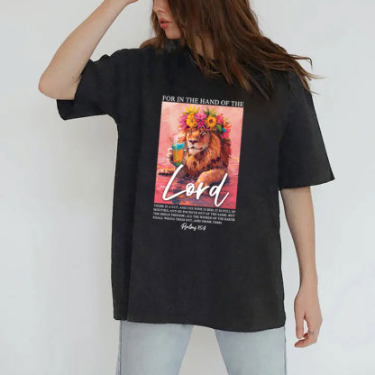 For In The Hand Of The Lord Christian Washed T-shirt