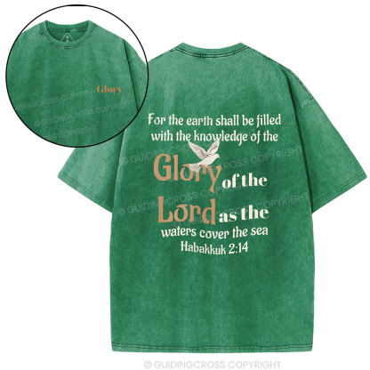 For The Earth Shall Be Filled With The Knowledge Christian Washed T-Shirt