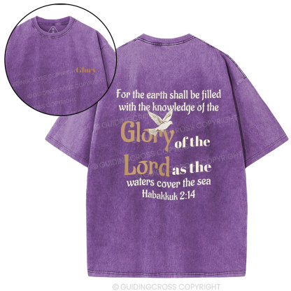 For The Earth Shall Be Filled With The Knowledge Christian Washed T-Shirt