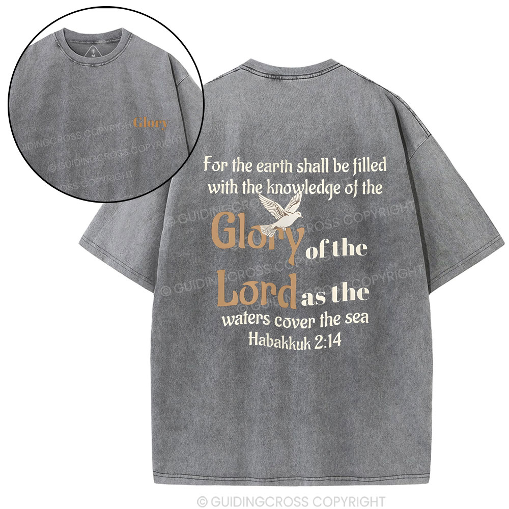 For The Earth Shall Be Filled With The Knowledge Christian Washed T-Shirt