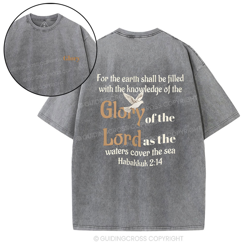 For The Earth Shall Be Filled With The Knowledge Christian Washed T-Shirt