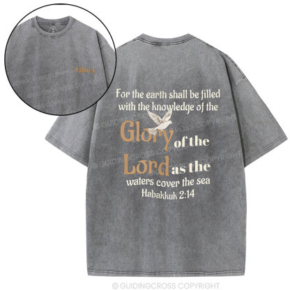 For The Earth Shall Be Filled With The Knowledge Christian Washed T-Shirt
