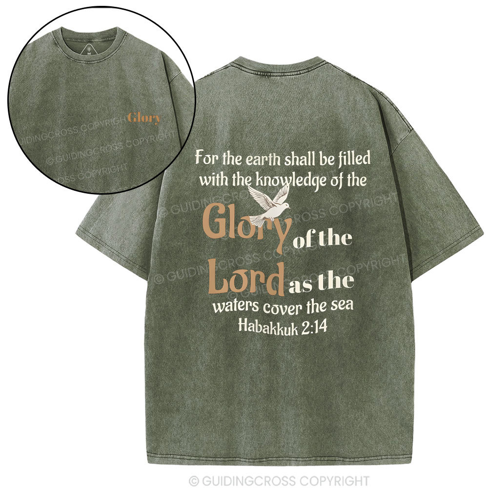 For The Earth Shall Be Filled With The Knowledge Christian Washed T-Shirt