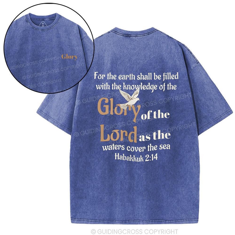 For The Earth Shall Be Filled With The Knowledge Christian Washed T-Shirt