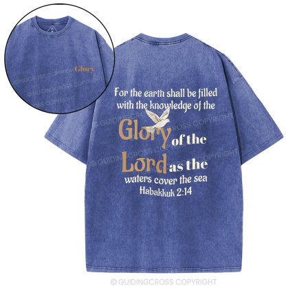For The Earth Shall Be Filled With The Knowledge Christian Washed T-Shirt