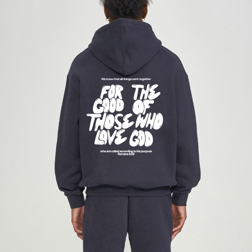 For The Good Of Those Who Love God Christian Fleece Hoodie Set