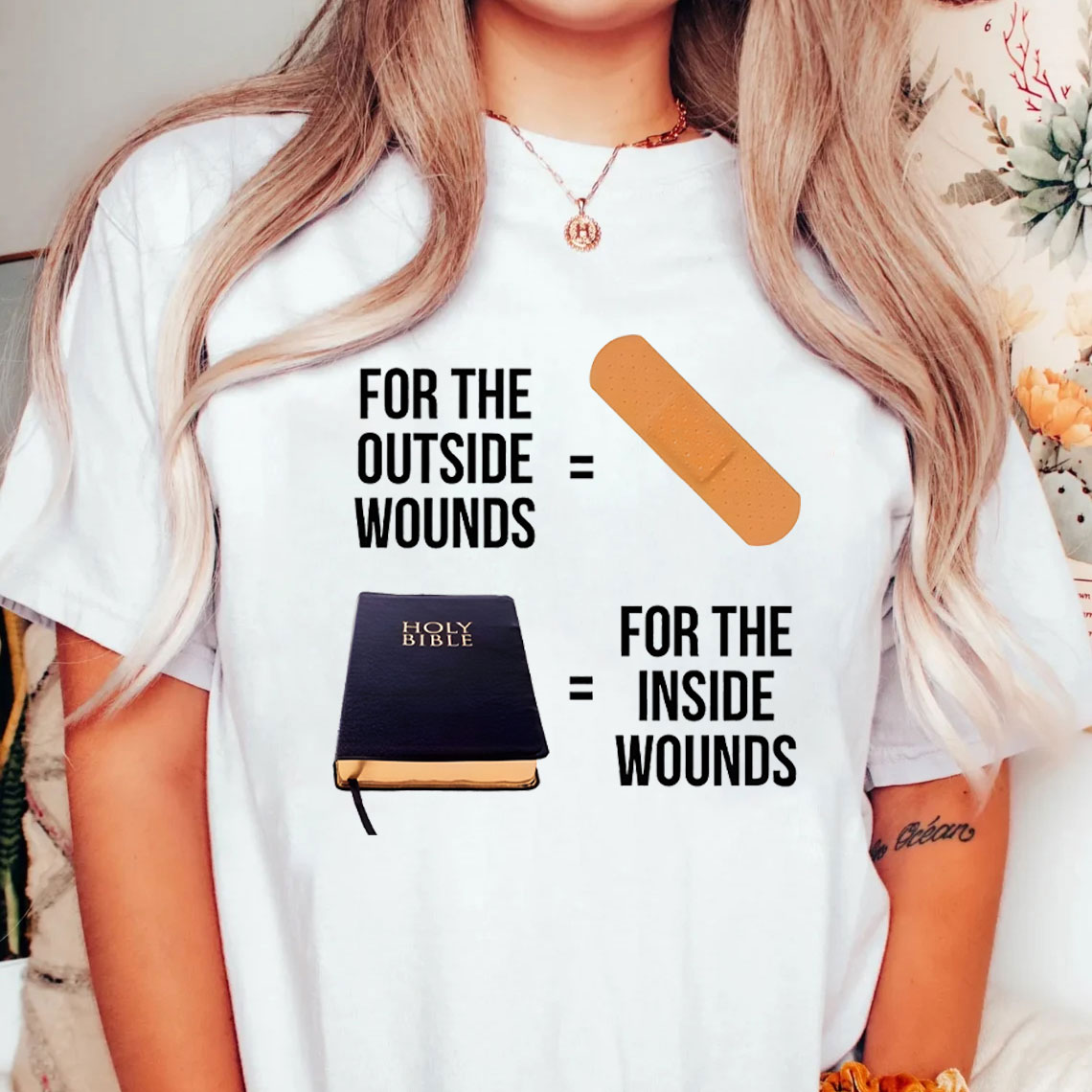 For The Outside Wounds Chrsitan T-Shirt