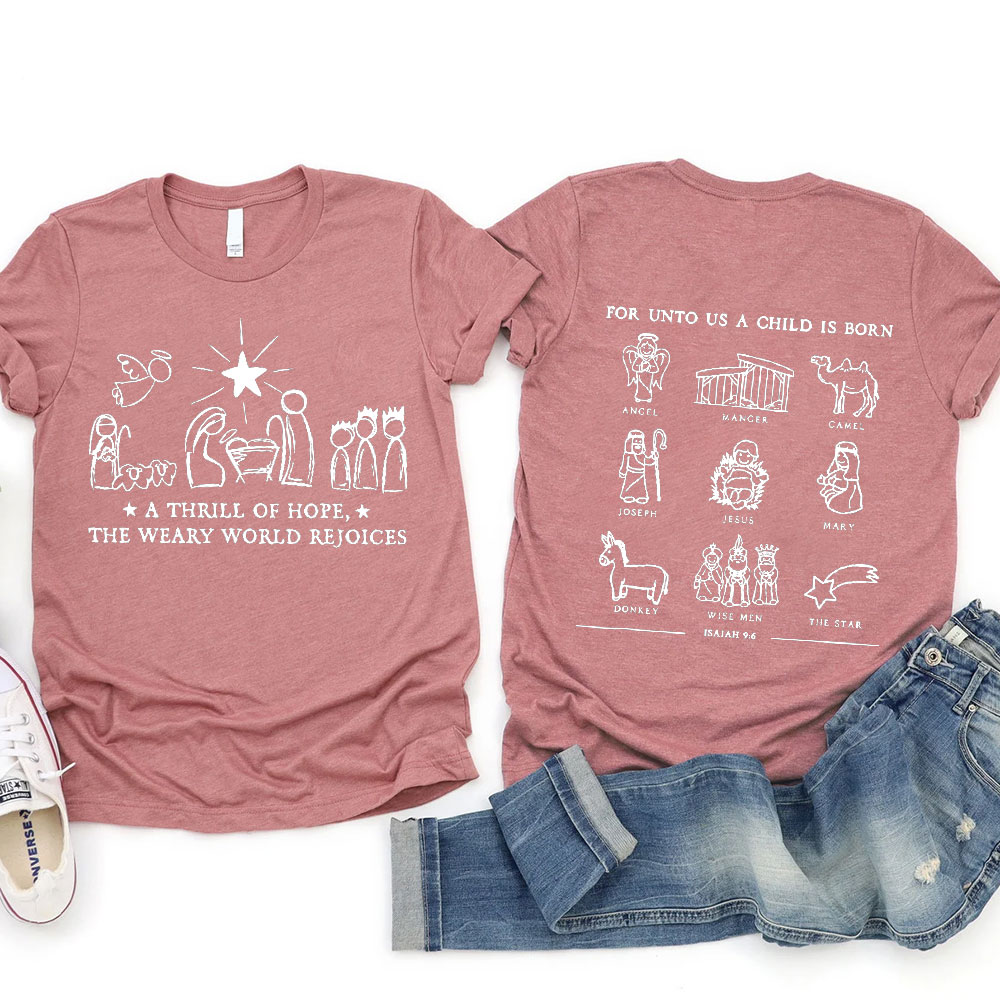 For Unto Us A Child Is Born Christian T-Shirt