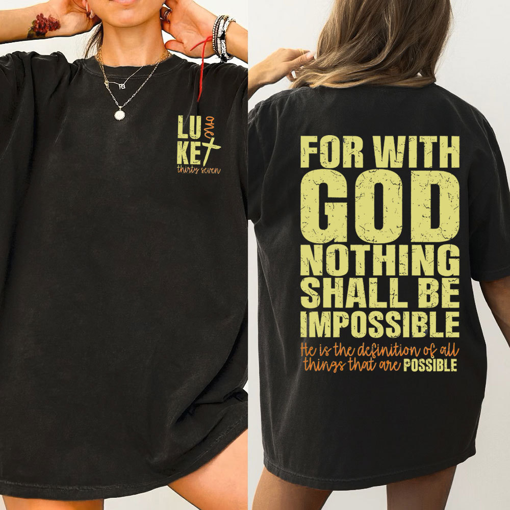 For With God Christian Washed T-Shirt