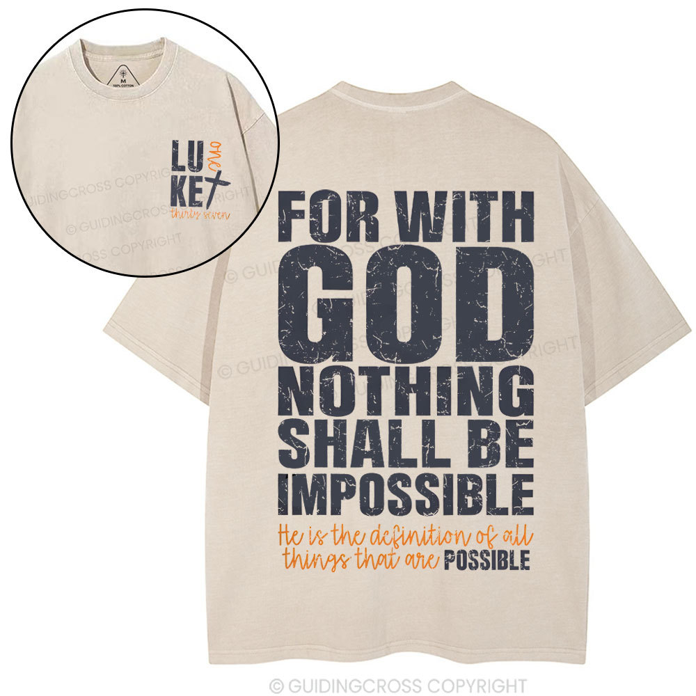 For With God Christian Washed T-Shirt