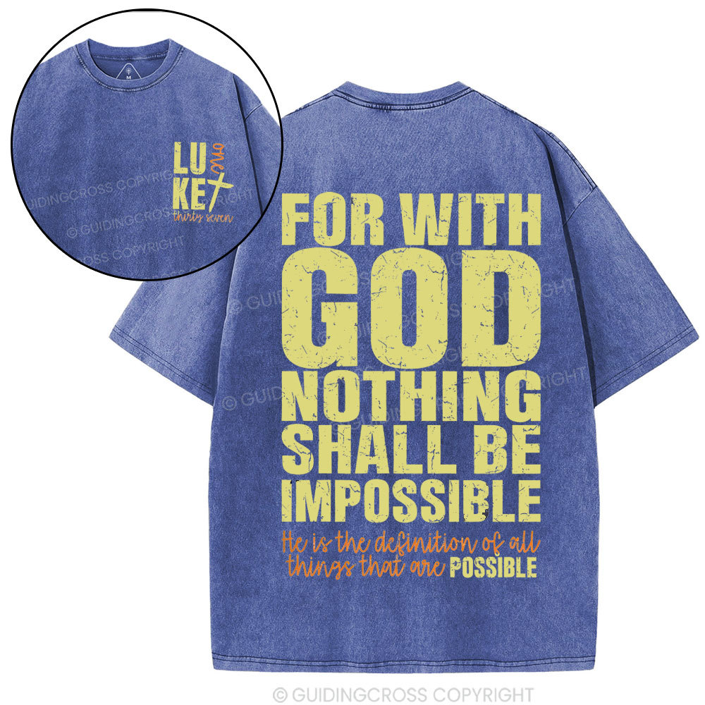 For With God Christian Washed T-Shirt