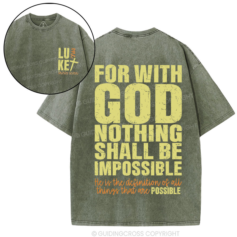 For With God Christian Washed T-Shirt