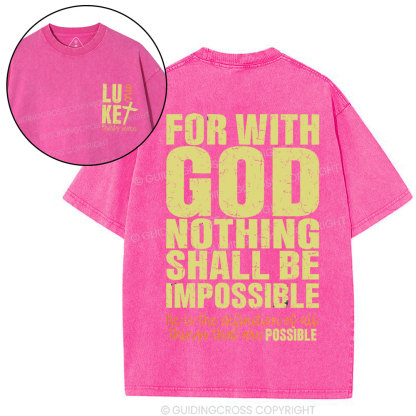 For With God Christian Washed T-Shirt