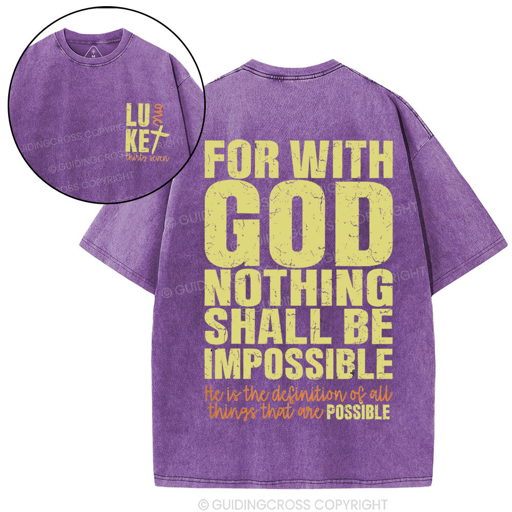 For With God Christian Washed T-Shirt