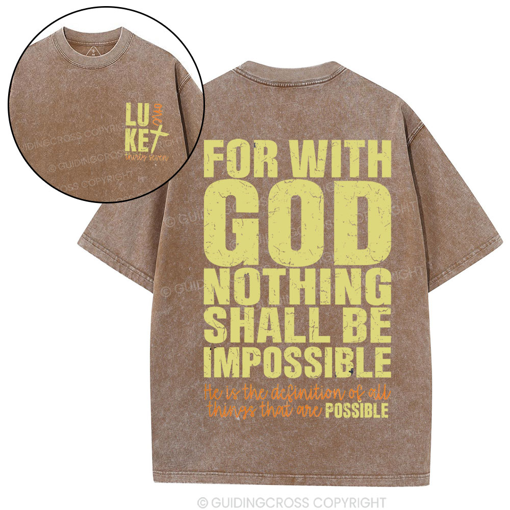 For With God Christian Washed T-Shirt