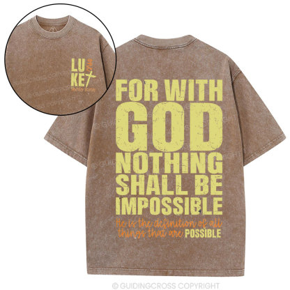 For With God Christian Washed T-Shirt