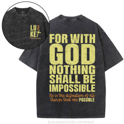 For With God Christian Washed T-Shirt