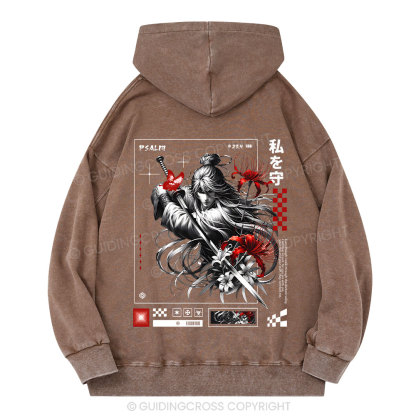 For You Are With Me Christian Washed Hoodie