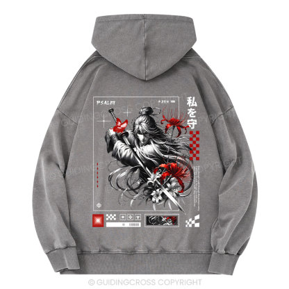 For You Are With Me Christian Washed Hoodie