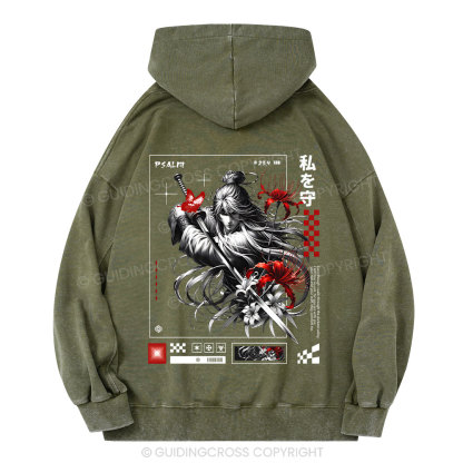 For You Are With Me Christian Washed Hoodie