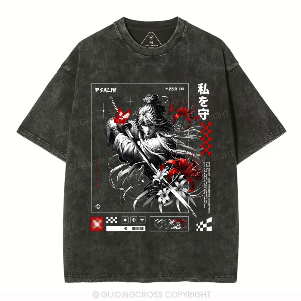 For You Are With Me Christian Washed T-Shirt