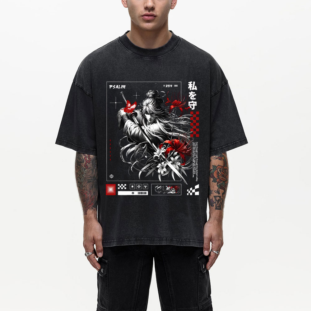 For You Are With Me Christian Washed T-Shirt