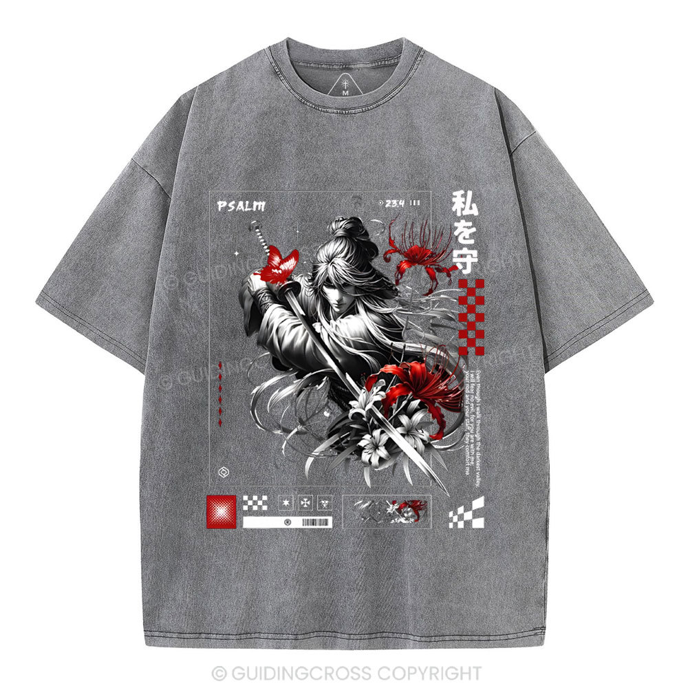 For You Are With Me Christian Washed T-Shirt