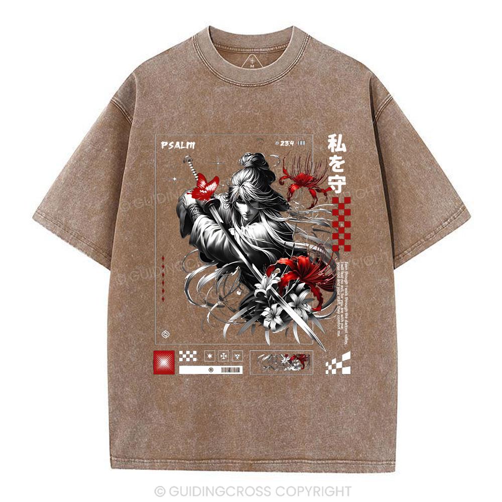 For You Are With Me Christian Washed T-Shirt