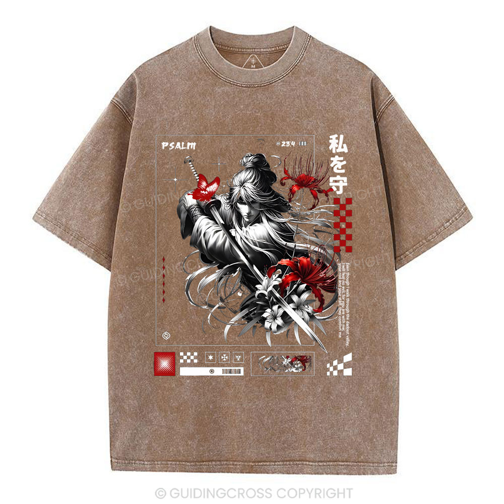 For You Are With Me Christian Washed T-Shirt