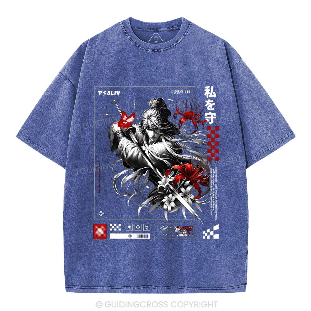 For You Are With Me Christian Washed T-Shirt