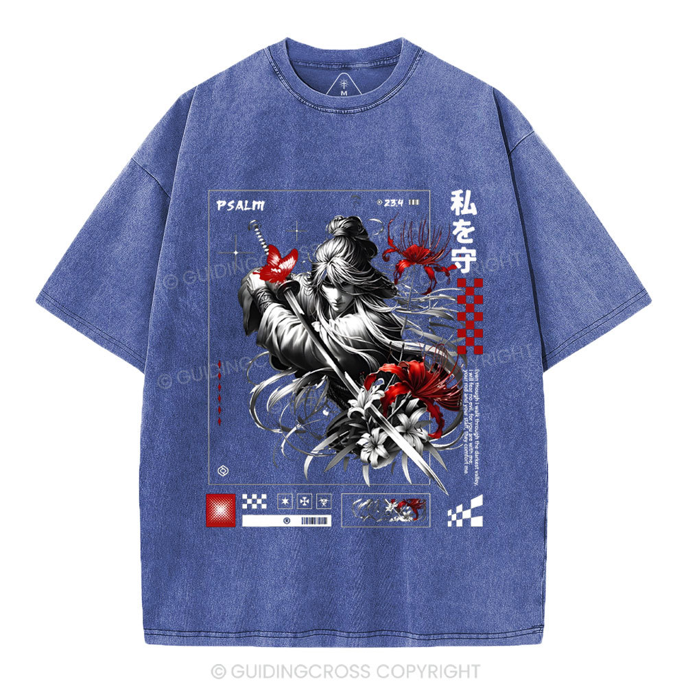 For You Are With Me Christian Washed T-Shirt