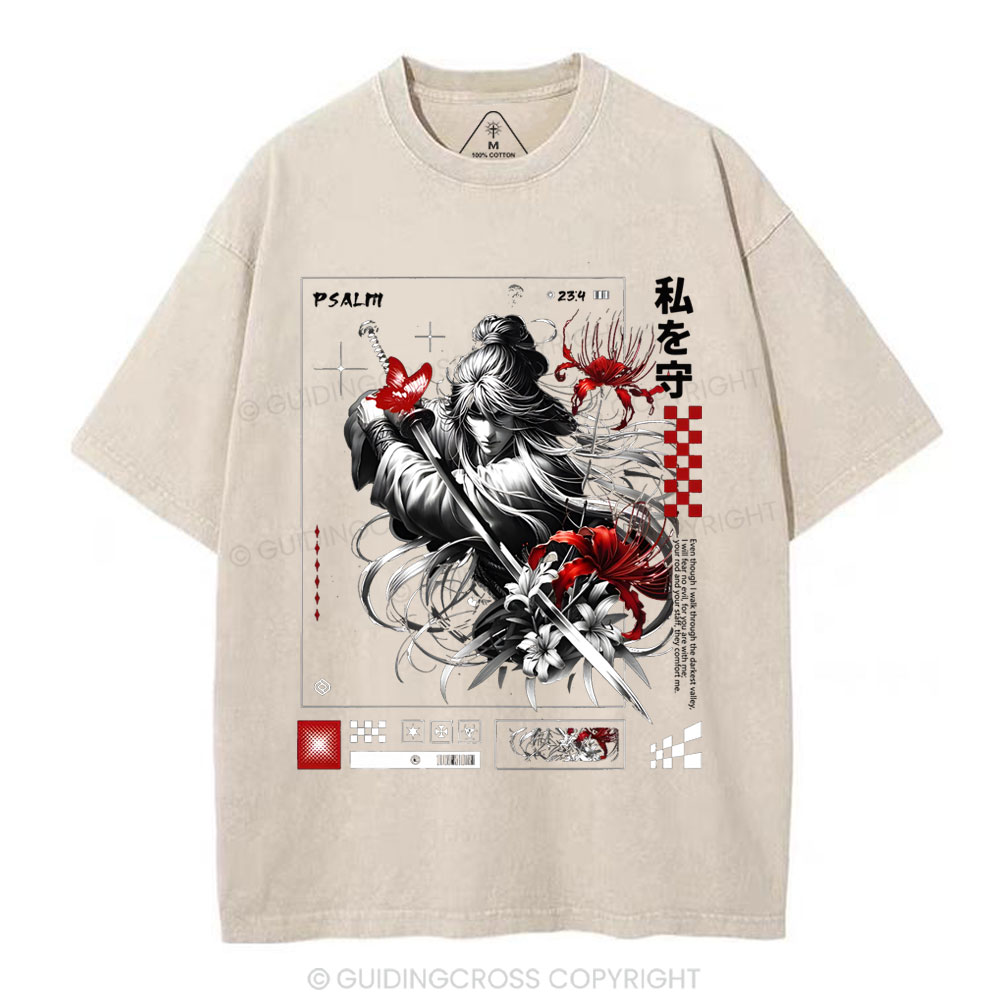 For You Are With Me Christian Washed T-Shirt