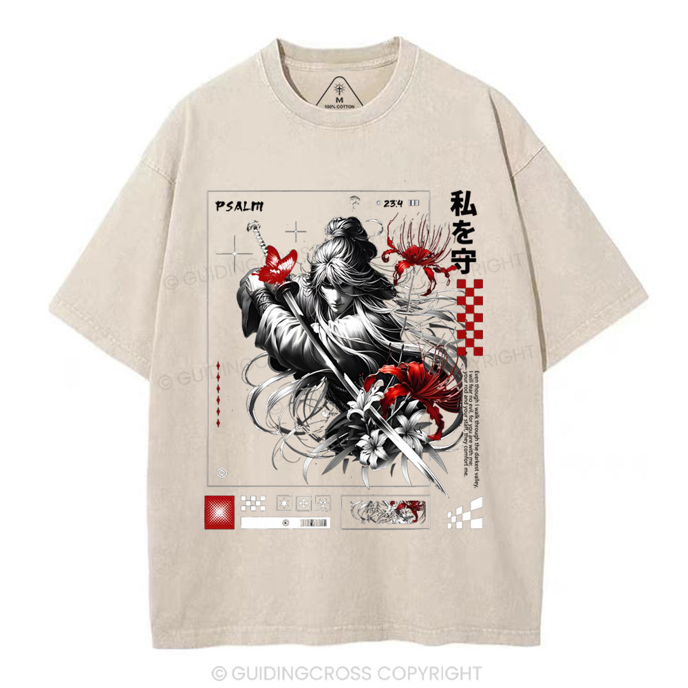 For You Are With Me Christian Washed T-Shirt