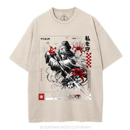 For You Are With Me Christian Washed T-Shirt