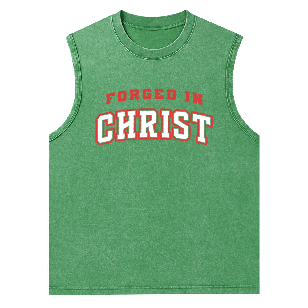 Forged In Christ Christian Washed Tank Top