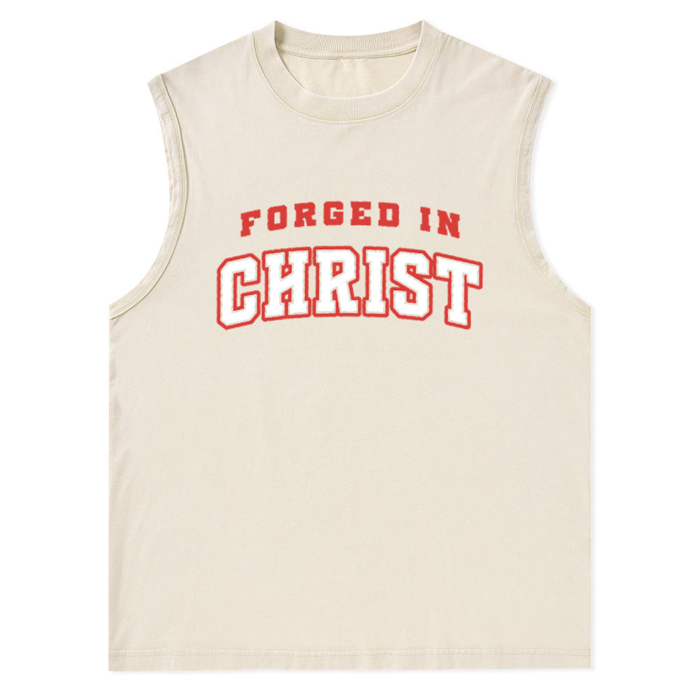 Forged In Christ Christian Washed Tank Top