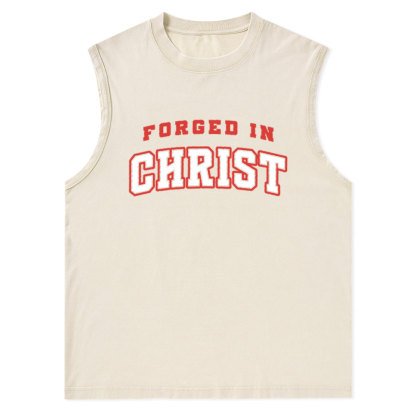 Forged In Christ Christian Washed Tank Top